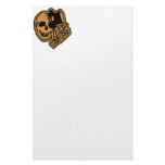 Skull Top Hat Gentleman Orange Personalized Stationery