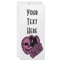 Skull Top Hat Gentleman Pink rack cards by VoXeeD Skull Top Hat Gentleman Pink rack cards