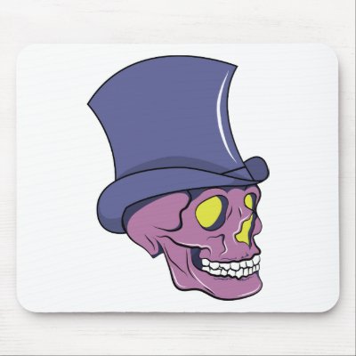 Skull Top Hat Tattoo Skull Fantasy Art Mousepads by goodnewsgifts