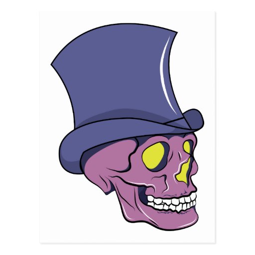 Skull ~ Top Hat Tattoo Skull Fantasy Art Postcard Zazzle