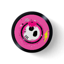 Skull Vinyl Record Button