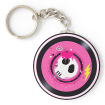 Skull Vinyl Record Keychain
