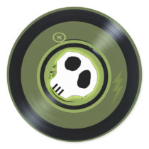 Skull vinyl record sticker