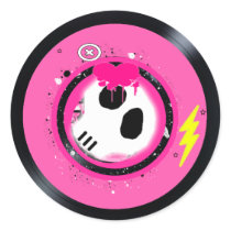 Skull Vinyl record sticker