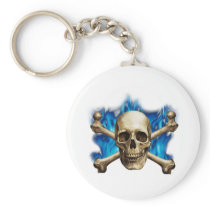 Skull w/ Blue Flame Key Chains