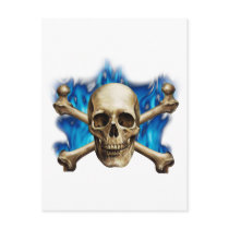 Skull w/ Blue Flame Postcards