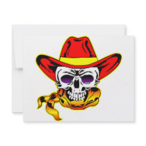 Skull w/ Cowboy Hat Personalized Invite