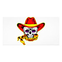 Skull w/ Cowboy Hat Custom Photo Card