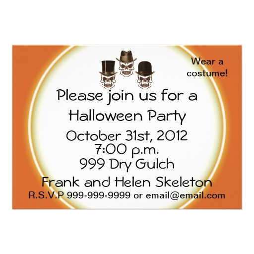Skull Wanted Dead or Alive Invitation
