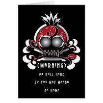 Skull We Roll Hard Note Card cards
