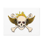 Skull Wings Fire Postcards