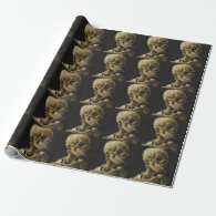 Skull with a Burning Cigarette by Van Gogh Wrapping Paper