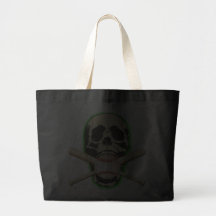 SKULL WITH BASEBALL AND BATS TOTE BAG