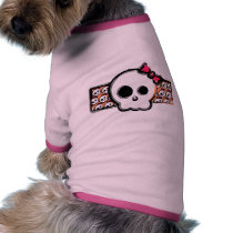 Skull with bow pet clothing