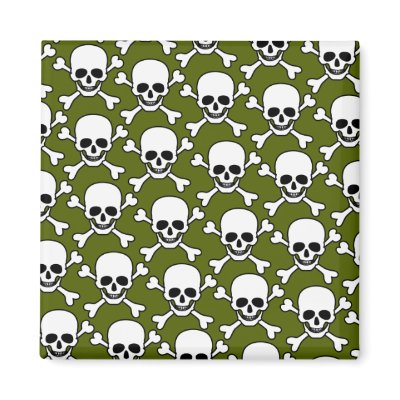 skull with crossbones design refrigerator magnets by JellyRollDesigns
