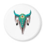 Skull with Feathers Fridge Magnet