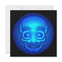 Skull with funny glasses invitations by JellyRollDesigns Skull with funny glasses invitations
