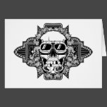 Skull with glasses greeting card