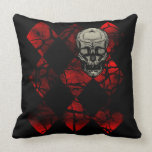 Skull with Grunge Diamond Pattern