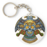 Skull with Guns and Bullets by Al Rio Key Chain