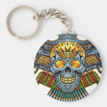 Skull with Guns and Bullets by Al Rio Keychain