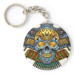 Skull with Guns and Bullets by Al Rio Keychain