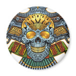 Skull with Guns and Bullets by Al Rio Refrigerator Magnets