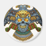 Skull with Guns and Bullets by Al Rio Refrigerator Magnet