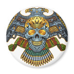 Skull with Guns and Bullets by Al Rio Refrigerator Magnet