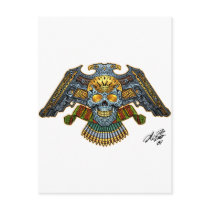 Skull with Guns and Bullets by Al Rio postcards