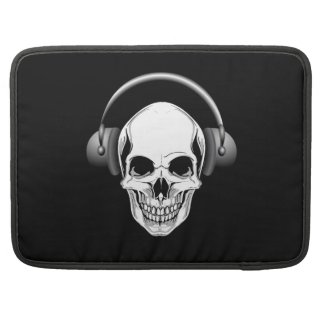 Skull with Headphones MacBook Pro Black rickshawflapsleeve