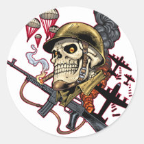 skull, skulls, airborne, marine, marines, corps, parachute, skeleton, skeletons, al rio, Klistermærke med brugerdefineret grafisk design