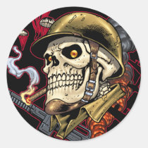 skull,, skulls,, airborne,, marine,, marines,, corps,, parachute,, skeleton,, skeletons,, al rio, Sticker with custom graphic design