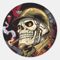 skull,, skulls,, airborne,, marine,, marines,, corps,, parachute,, skeleton,, skeletons,, al rio, Sticker with custom graphic design