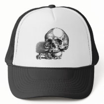 Skull with loose jawbones, Halloween idea Mesh Hat