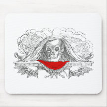 Skull with Oil Lamps and Bat Wings Mouse Pads