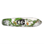 Skull with ornamental flowers skateboards