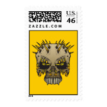 Skull With Piercings postage by halloweenworld Skull With Piercings postage