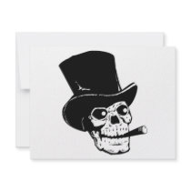 Skull with Top Hat and Cigar invitations by original_designs Skull with Top Hat and Cigar invitations