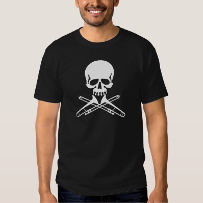 Skull with Trombones as Crossbones Tshirt