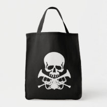 Skull with Trumpets as Crossbones bags