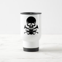 Skull with Trumpets as Crossbones mugs