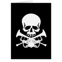 Skull with Trumpets as Crossbones cards