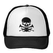 Skull with Trumpets as Crossbones hats