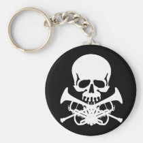 Skull with Trumpets as Crossbones keychains