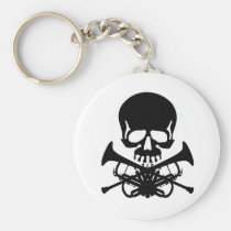 Skull with Trumpets as Crossbones keychains