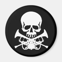 Skull with Trumpets as Crossbones magnets