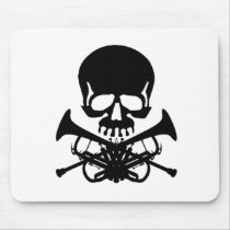 Skull with Trumpets as Crossbones mousepads