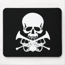 Skull with Trumpets as Crossbones mousepads