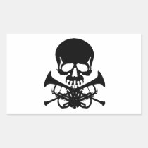 Skull with Trumpets as Crossbones stickers